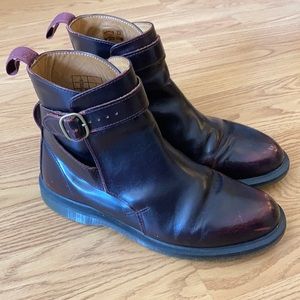Dark Red Doc Martens Chelsea Boots 2976 Flora